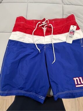 NFL Men's Red White and Blue Swim Board Shorts